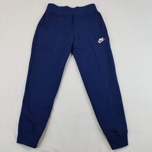 Nike Sweatpants Girls Medium Blue Standard Fit Fleece Jogger Pants DC7207-492